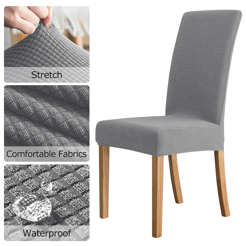 1/2/4/6Pc Waterproof Fabric Chair Covers & Velvet Shiny Universal Size Stretch Seat Case Slipcovers For Dining Room - купить по