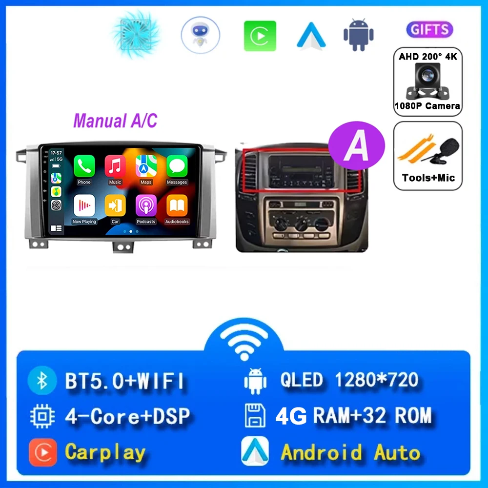 

Автомобильный DVD Android 15 для Toyota LC100 Land Cruiser 100 LC 100 2002 2003-2007 Автоматический мультимедийный плеер GPS-навигация Радио Стерео