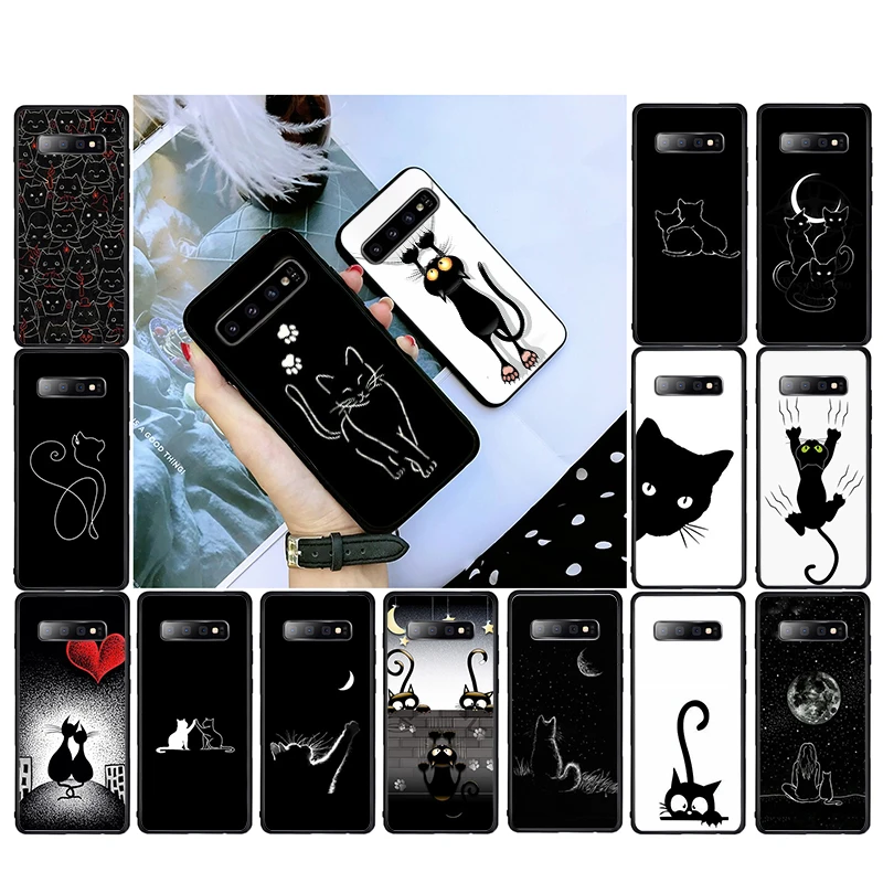 

Phone Case for Samsung Galaxy S23 S22 S20 Ultra S20 S22 Plus S21 S10E S20 FE Note 10Plus 20 Ultra Black Cat Phone Capa