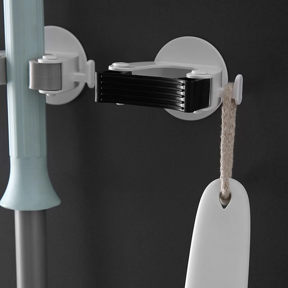 

3Pcs Wall Mounted Mop Holder Broom Gripper Sundries Hanger Storage Hook