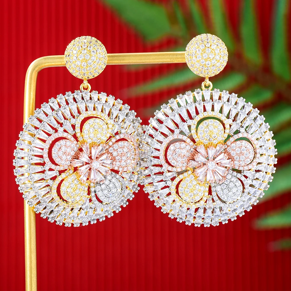 

Новые роскошные великолепные модные круглые серьги-подвески JIMBORA с кубическим цирконием женские свадебные большие серьги бижутерия высоко...