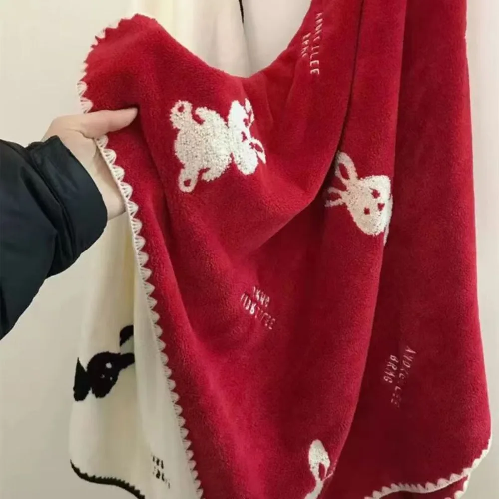 Washabale 35x75 см искусственная мягкая вачанка с рисунком кролика домашнее полотенце