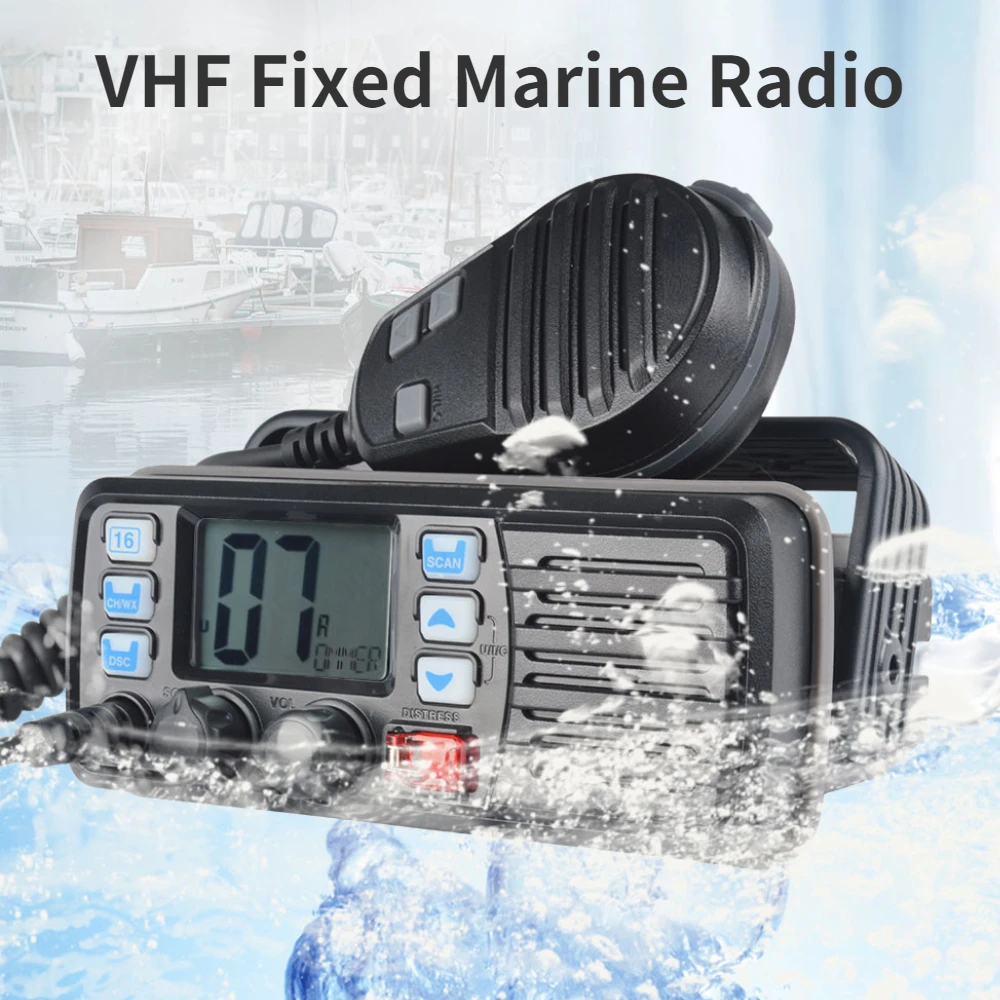 

УКВ фиксированная морская радиостанция рация Ipx7 Водонепроницаемая 25 Вт высокомощная DSC Погодный канал GPS сигнализация морской поплавок Люб...