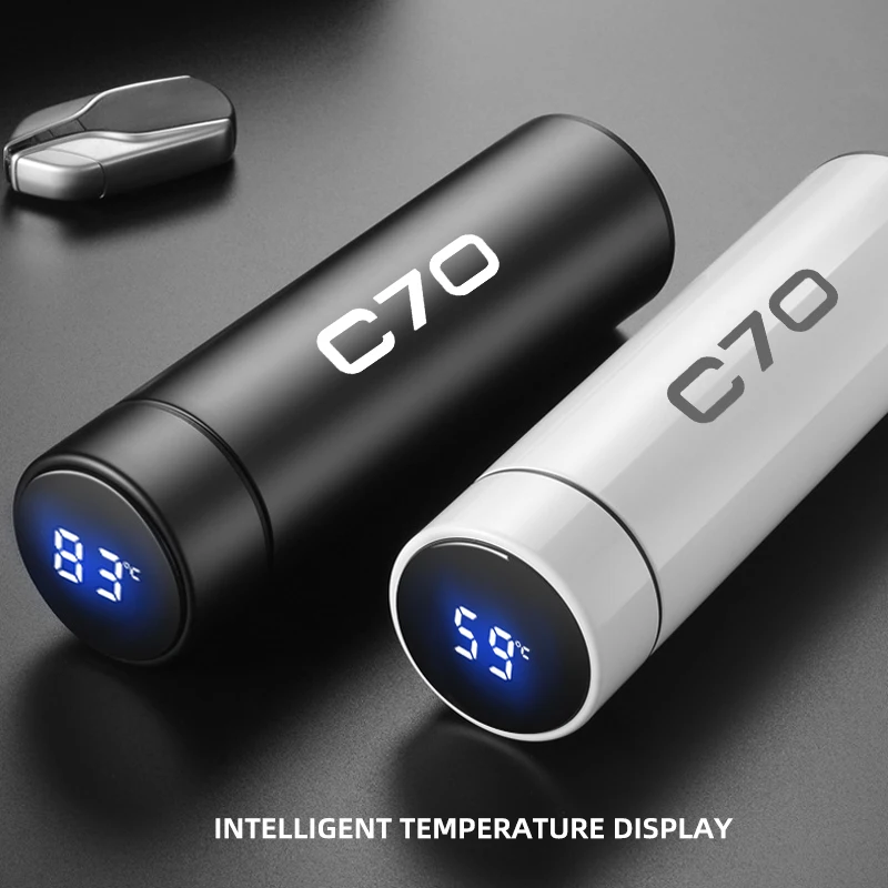 

Digital Thermos Cup For VOLVO C70 Intelligent Temperature Display Water Bottle Heat Preservation Vacuum Thermo Flask coffee cup