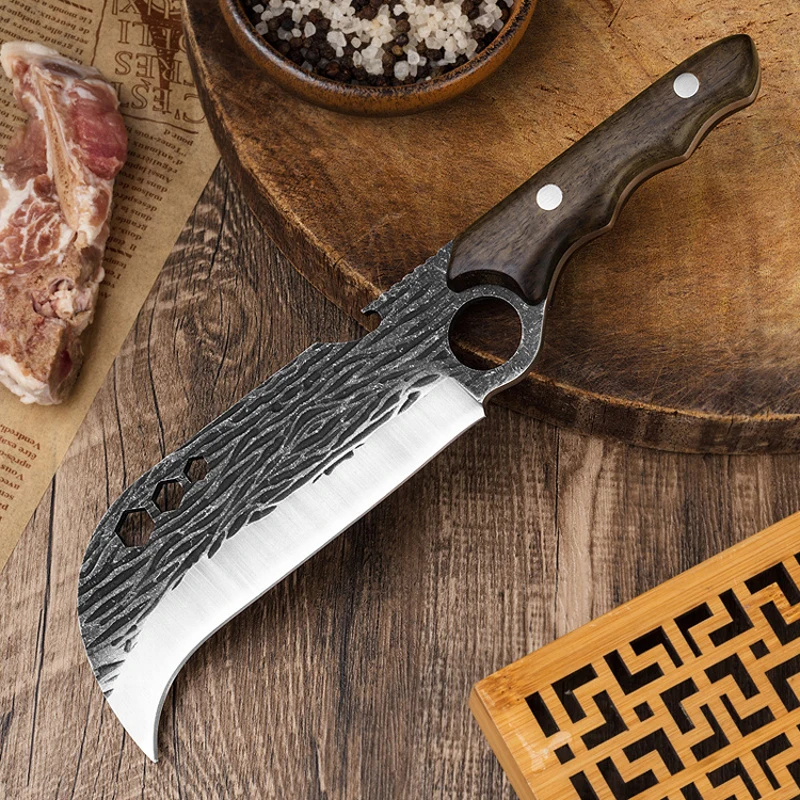 Кованый стальной нож для резки дерева бревен ветвей нарезки лагеря мясника