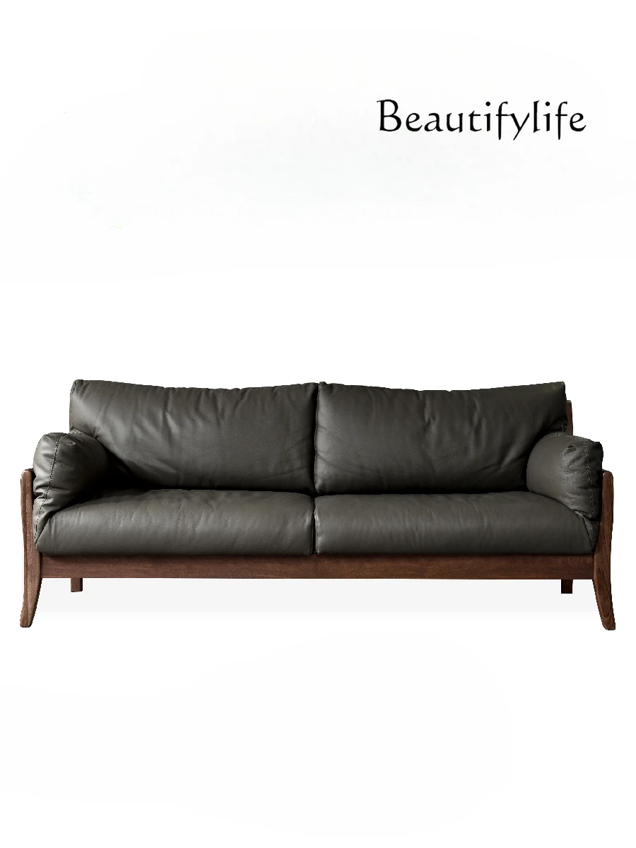 Североамериканский черный орех кожаный диван из цельного дерева комбинация для