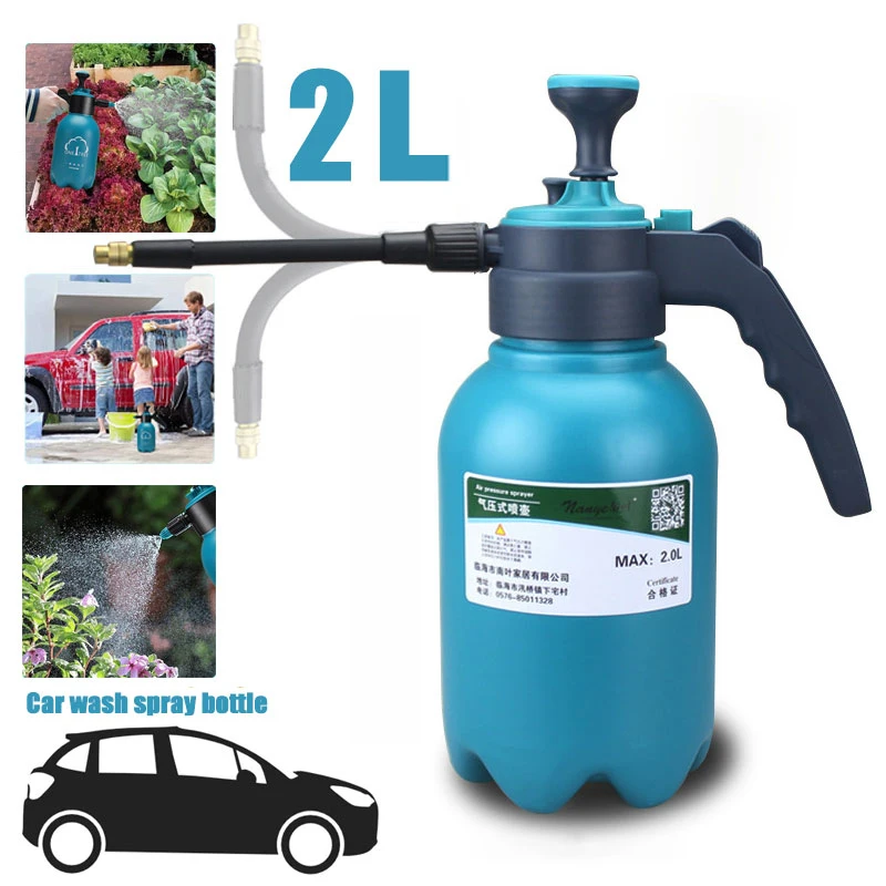 

2L Hand Pressurized Watering Can Automatic Fogger Spray Bottle Hand Pump Foam Sprayer Portable Car Wash Plant Watering Tools