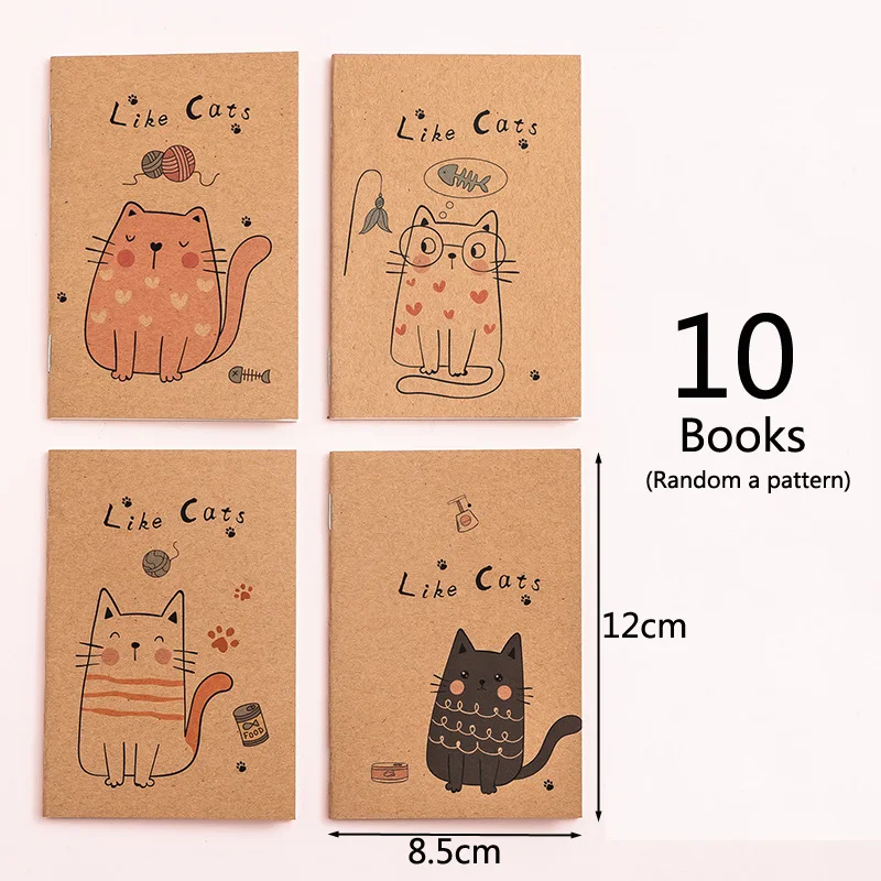 

Мини-блокноты в стиле ретро из крафт-бумаги, 16 листов, набор из 10 штук