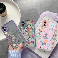 leaves plant flower phone case for iphone 11 12 13 pro max case 12mini xr x xs max se 7 8 plus case shockproof back cover fundas