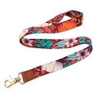 cb1438 rose flower lanyard strap for cellphone key chains id card badge holder keychain strap hang rope keycord
