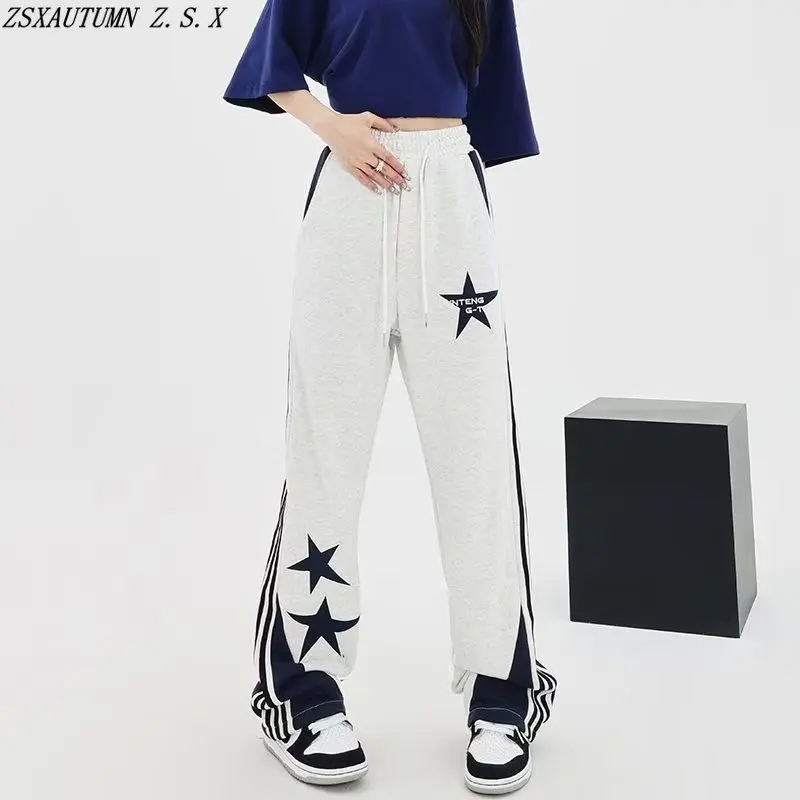 

American Vintage Straight Wide Leg Women Loose Pants Trend Sports Casual Trousers Female Fashion Streetwear Slim Slacks Pantalon