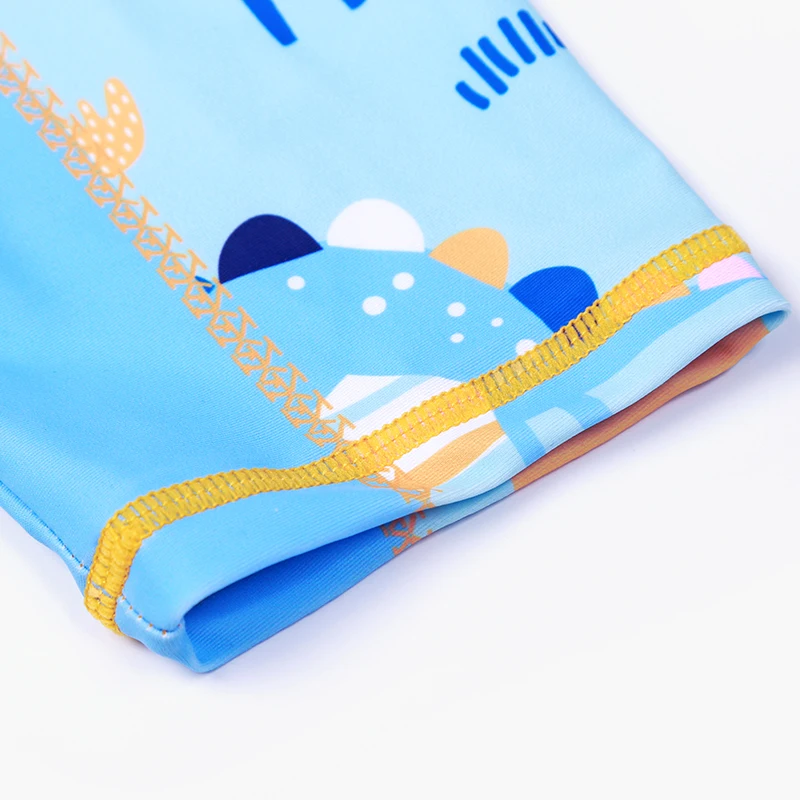 Conjoined Body Super Cute  Mechanical Dinosaur 3 Piece Set Baby Swimsuit 2022 New Short Sleeve Children Bathing Cap Swim Suit