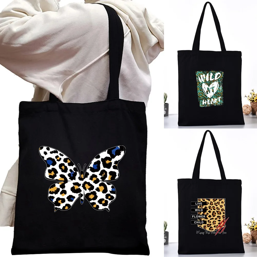 

2023 Fashion Tote Canvas Bag Women Shoppers Shoulder Bags Eco Organizer Large Handbag Wild Printed Folding Grocery Shopping Pack