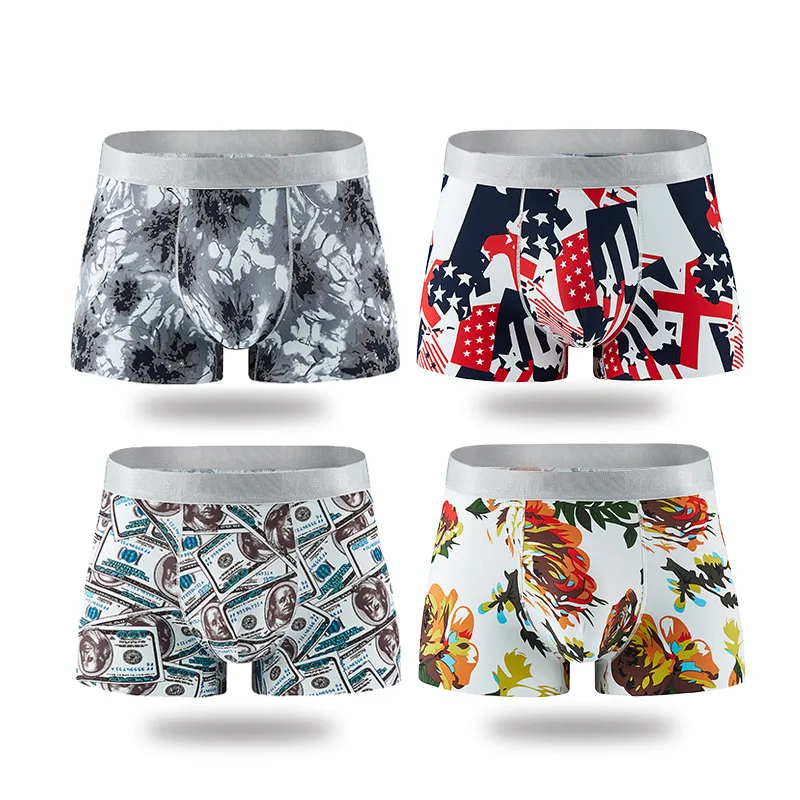 Mens Boxer Cotton Boxer Underwear Men Boxers Mens Underpants Male Panties Breathbale Shorts U Convex Pouch Men Printing Boxers