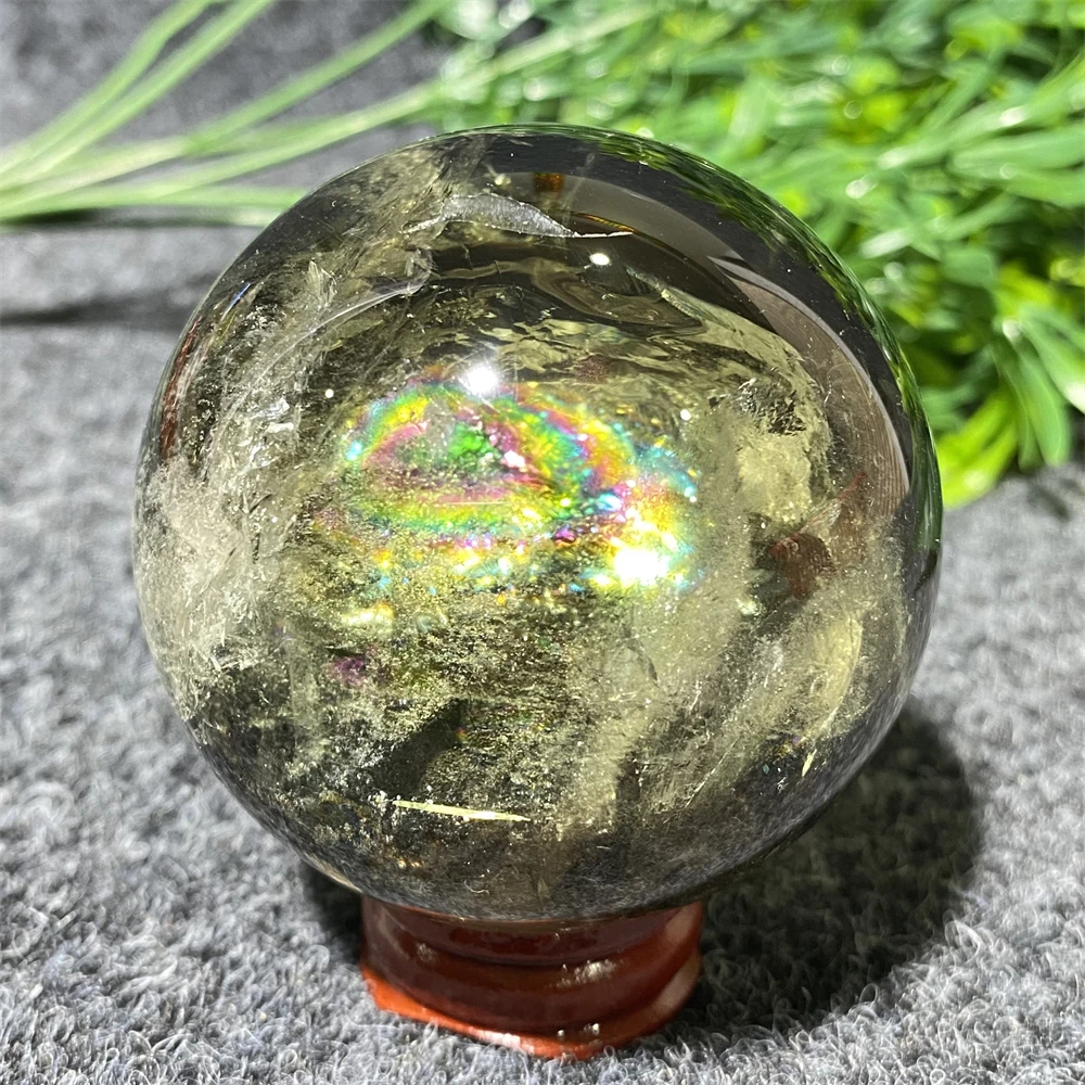 Цитрин дымчатый кварц Радужный шар натуральные камни и хрустальный