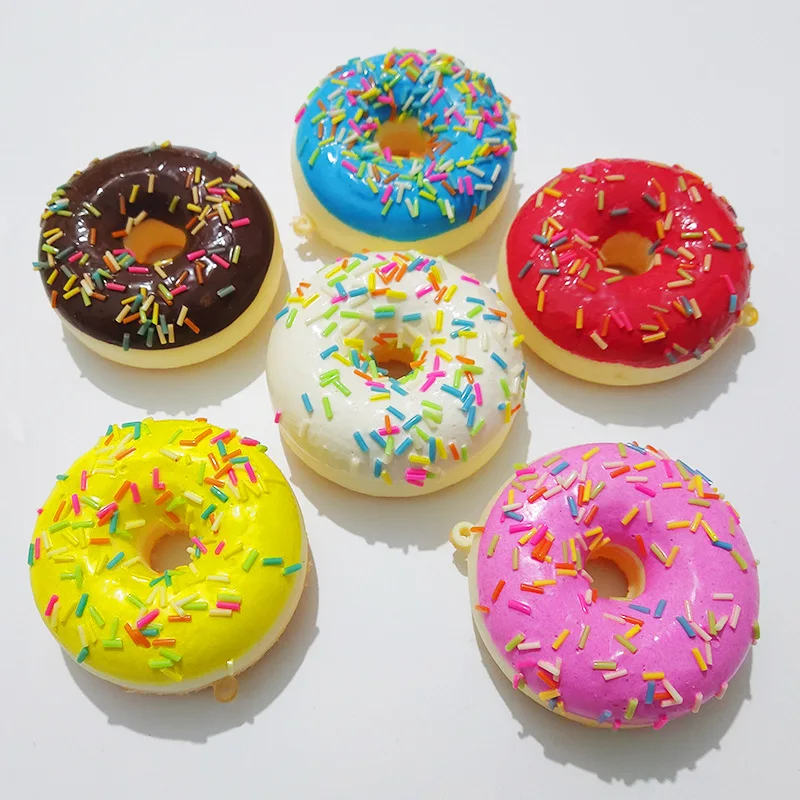 

LUCKKIN 6pcs Novelty Toy DIY Donut Cone Slow Rising Bread Antistress Toys for Adult Kids Simulation Cake 6.2cm/2.4in