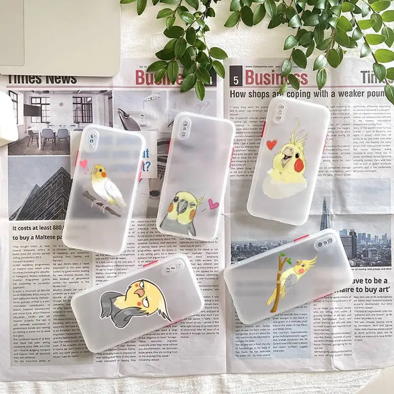 

parrot cute cartoon Phone Case matte transparent For iphone 7 8 11 12 13 plus mini x xs xr pro max cover