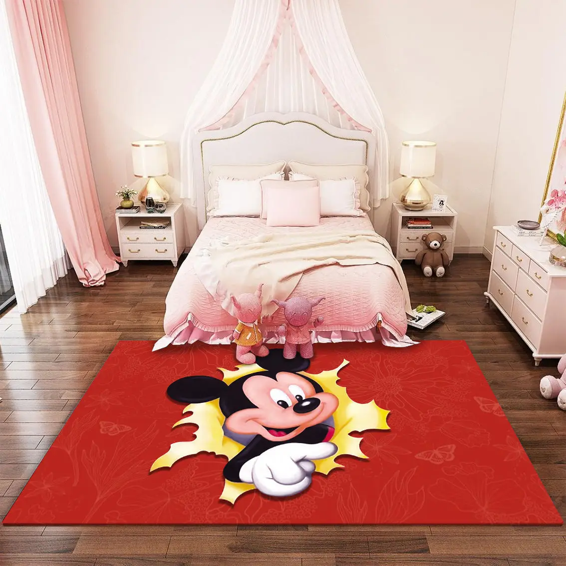 

Cartoon Disney Mickey 3D Printed Carpets For Children Bedroom Gamer Large Area Carpet Kid Play Floor Mat Child Game Area Rug