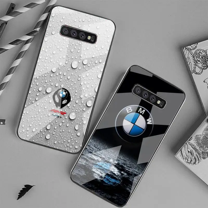 

Luxury M-Power BMW Car Phone Case Phone Case Tempered Glass For Samsung S20 Ultra S7 S8 S9 S10 Note 8 9 10 Pro Plus Cover