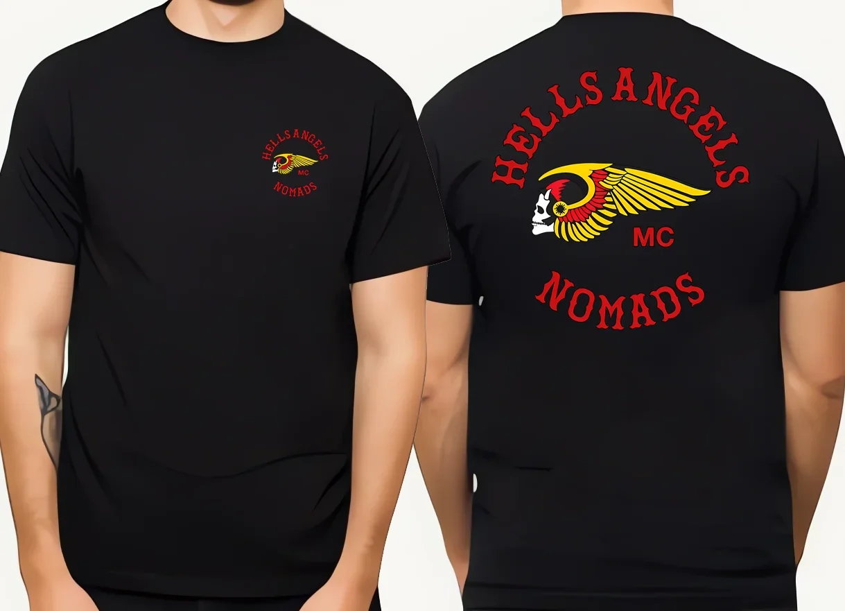

Hells Angels Motorcycle Club NOMADS T-Shirt Class A cotton breathable men's double-sided printing technology Top tee