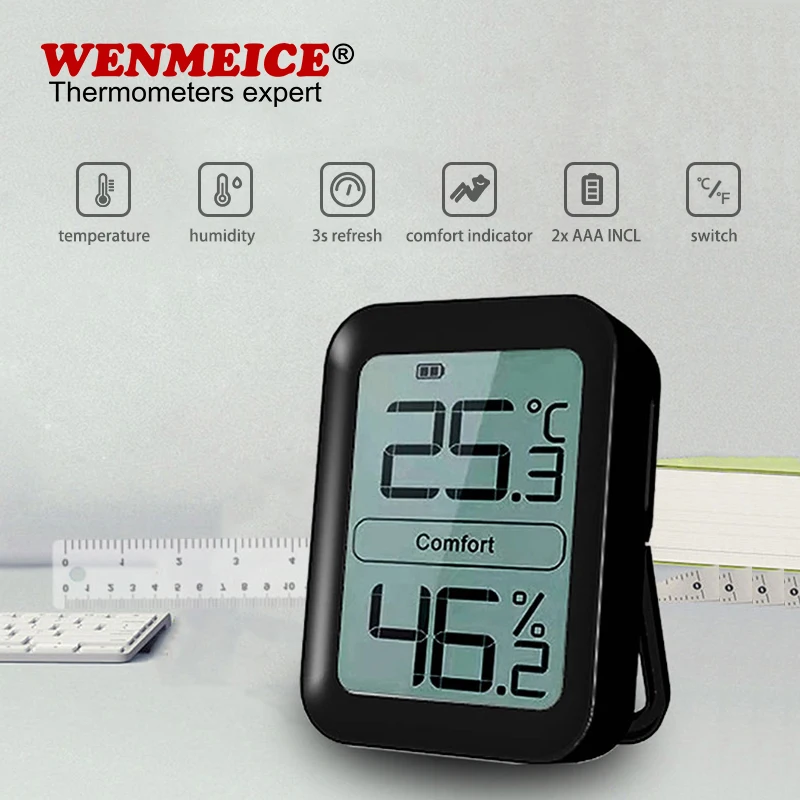 Цифровой термометр и гигрометр WENMEICE внутренний измеритель влажности датчик