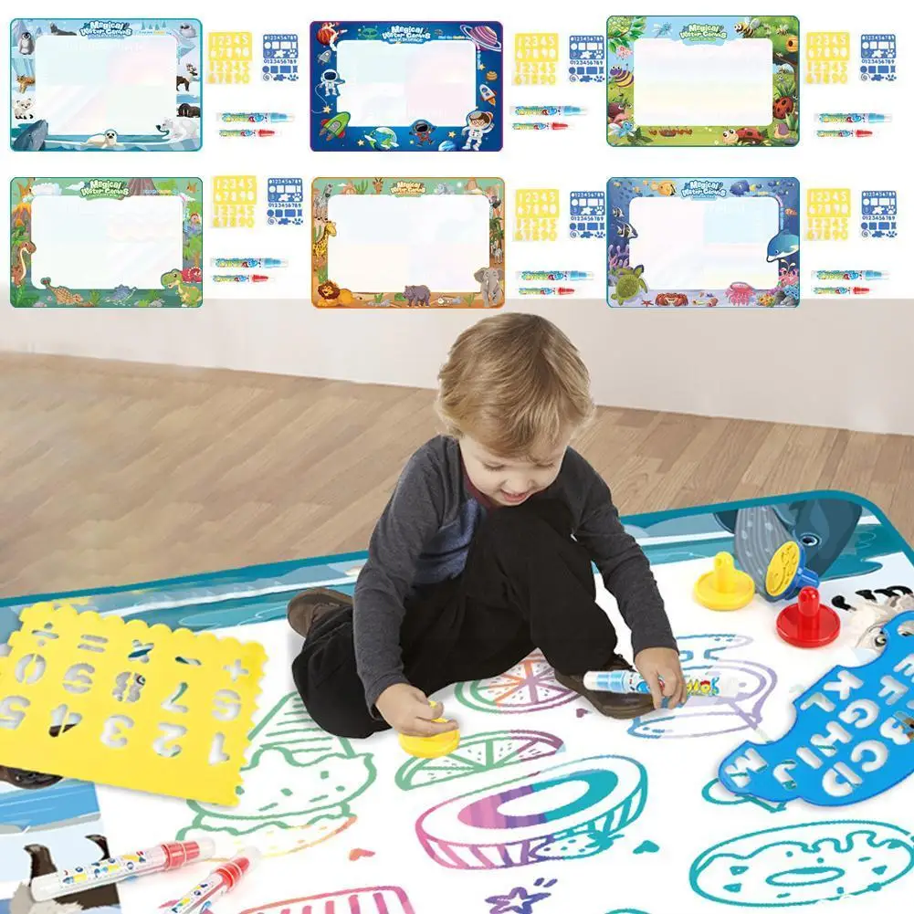 

Детский волшебный коврик для рисования водой, цветной коврик для рисования с волшебными ручками, игрушки Монтессори, доска для рисования, развивающие игрушки для F6x5