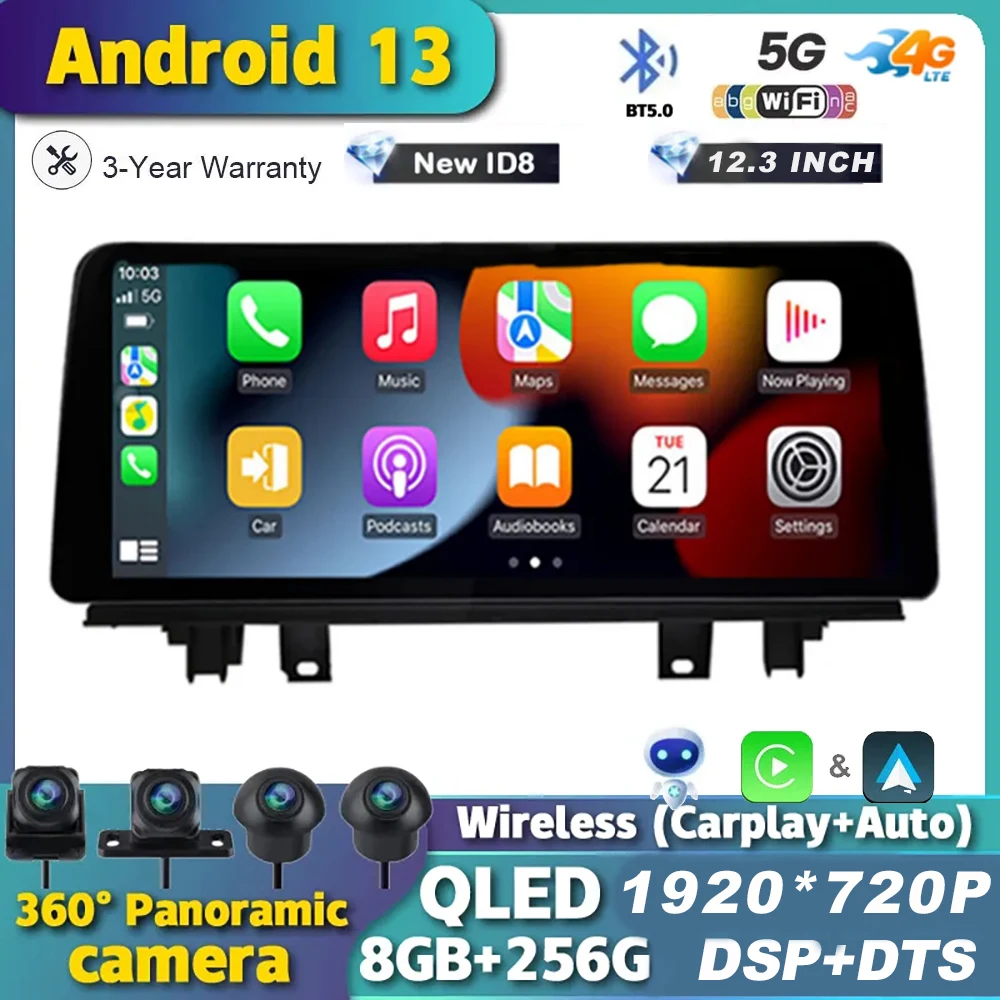 

12.3'' Android 13 For BMW X1 X2 F48 F49 2016 - 2020 NBT EVO Car Video Player ID8 Carplay GPS NavigationMultimedia Screen Radio