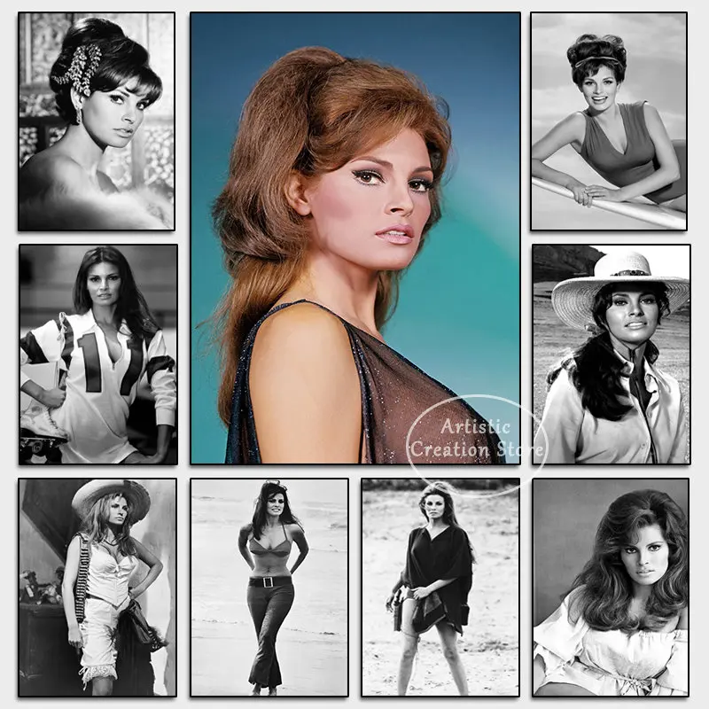 Постер Raquel Welch в памятном стиле, настенная Картина на холсте с актером, скандинавский Настенный декор для гостиной и кинотеатра, подарок