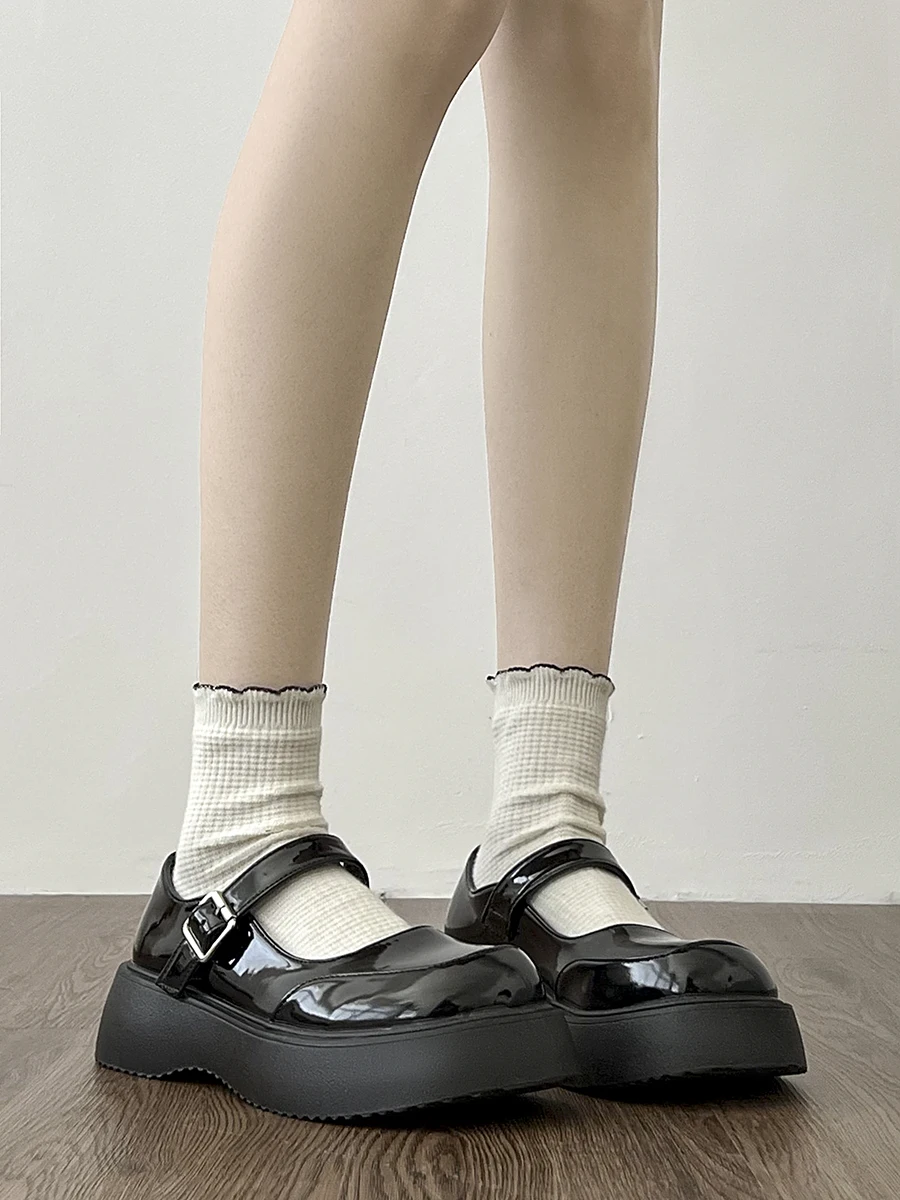 

2023 Черные Туфли Мэри Джейн в стиле ретро, новая обувь на толстой подошве в стиле "Лолита", обувь для девушек в колледже на платформе, кожаные туфли JK, женские сандалии