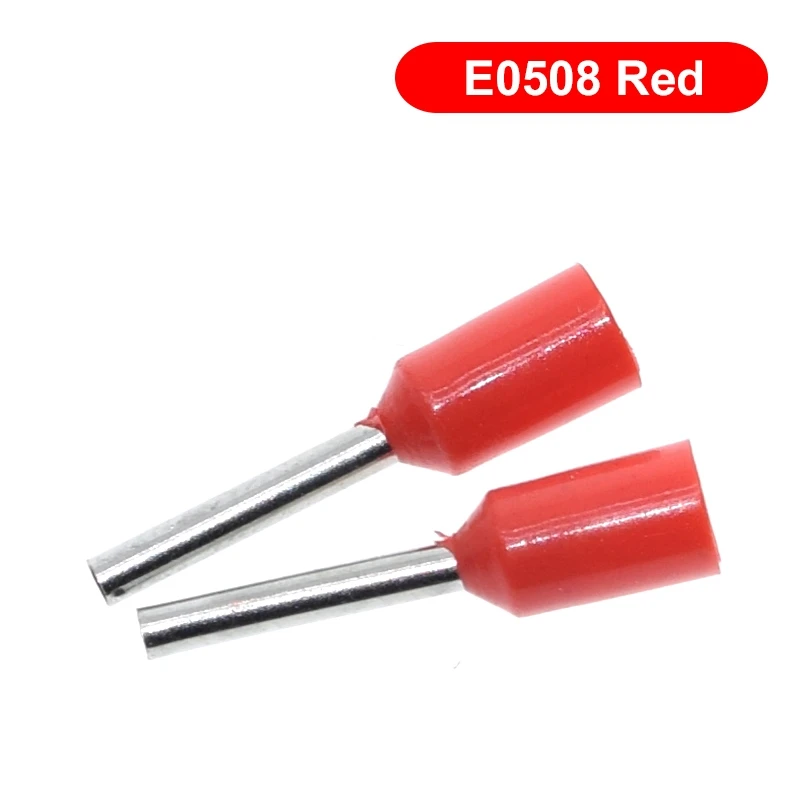 

TZT 100 шт. E0508 E2508 Трубчатый провод Разъем холодного давления Электрический кабель Обжимные наконечники для проводов 22AWG Провод