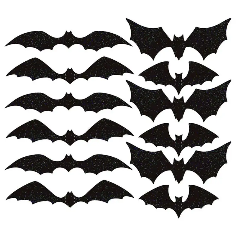 

Bat Stickers For Wall Spooky Bat Sticker DIY Decals Halloween Sticker Wall Decor Scary Halloween Decorations PVC Wall Stickers