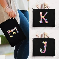 pink initial letter custom name cosmetic bag women neceser makeup bag pouch travel toiletry lipstick organizer wedding gift