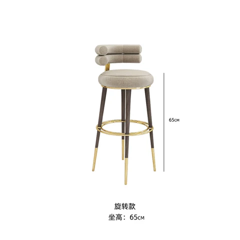 Комфортный вращающийся барный стул из ткани в итальянском стиле, для кухни, для отдыха, стальной барный стул, современный и минимальный