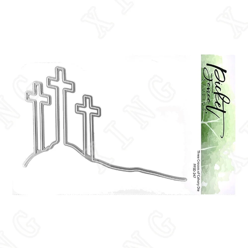 

New Three Crosses of Calvary Metal Cutting Dies Scrapbook Diary Decoration Stencil Embossing Template Diy Greeting Card Handmade