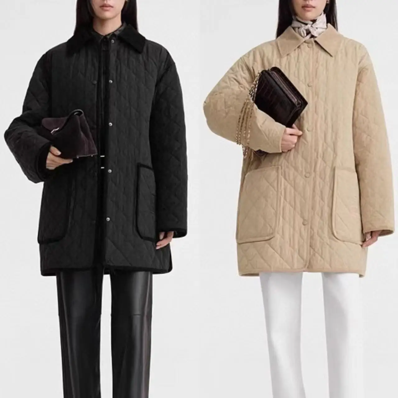 Toteme Cotton-padded jacket Na Za Same Sle as Stars Pocket Logo Embroidered Corduroy Trim Barn Cotton-Padded Coat Outerwear