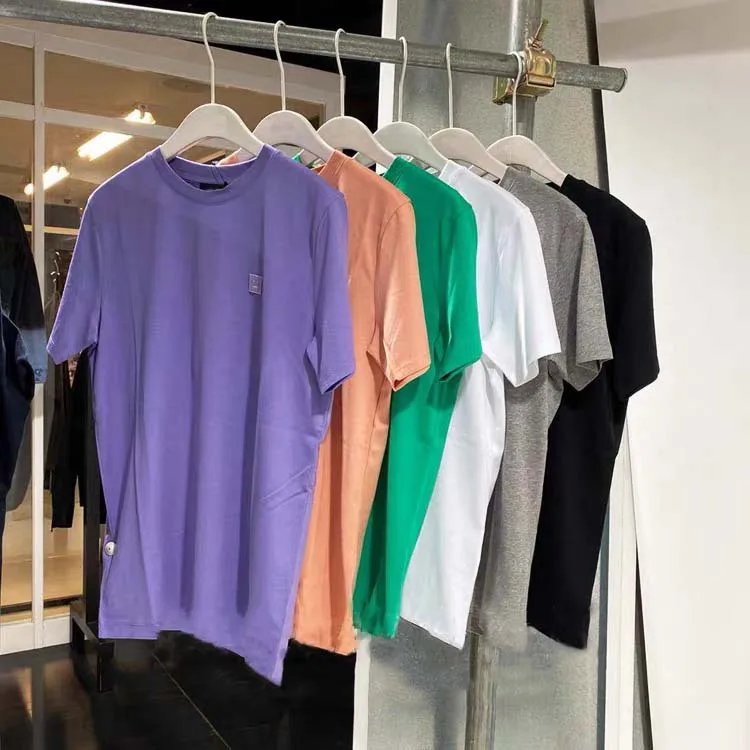 

Acne studios Summer Lovers Letter Series Acne Smiling Face Cotton Slim Round Neck Short Sleeve T-shirt Classic Versatile Tee