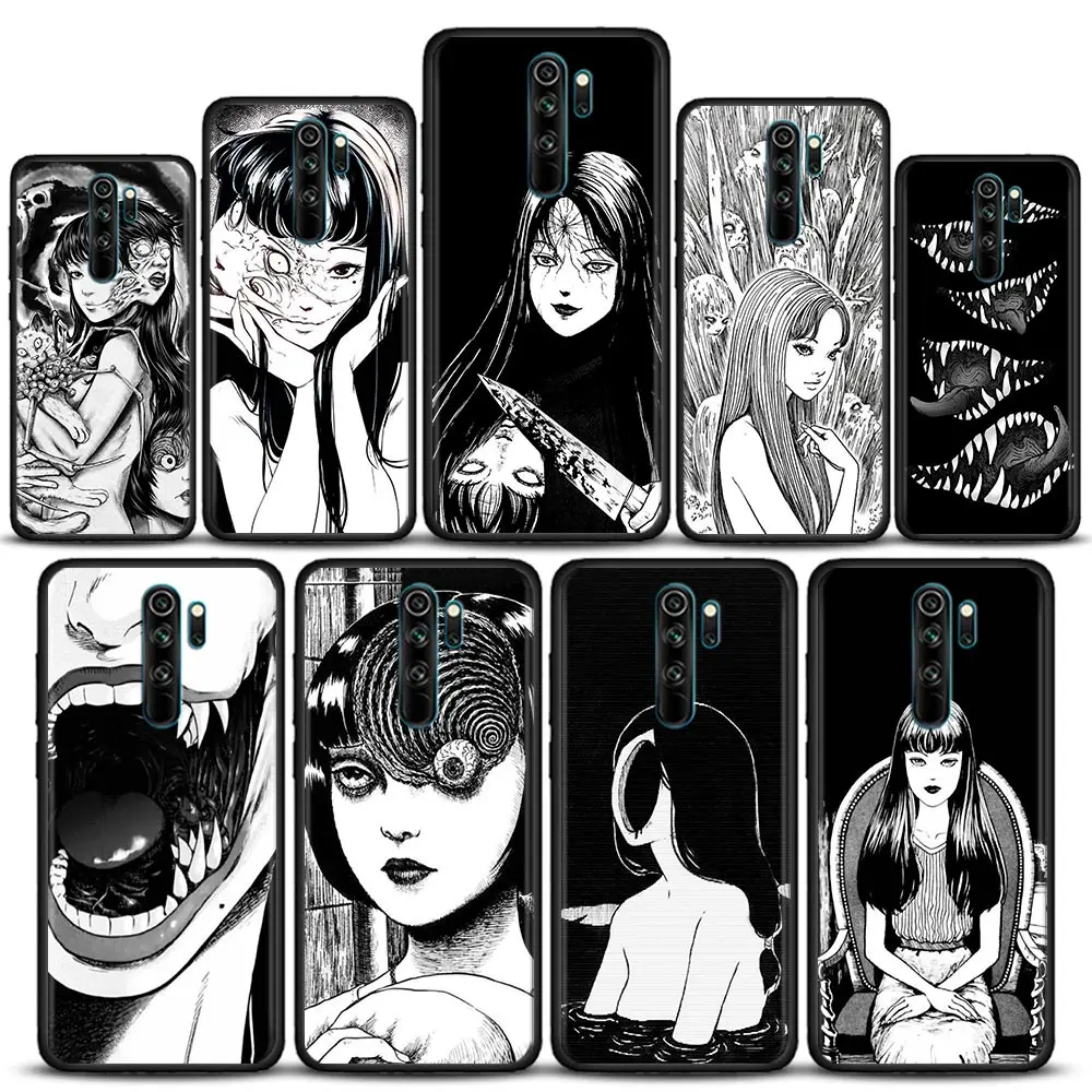 

Japanese Horror Manga Style Case For Xiaomi Redmi 9A 7A 9C 9T 9 10 7 6 8A Case Soft Silicone Cover For Redmi K40 K40s K50 Pro