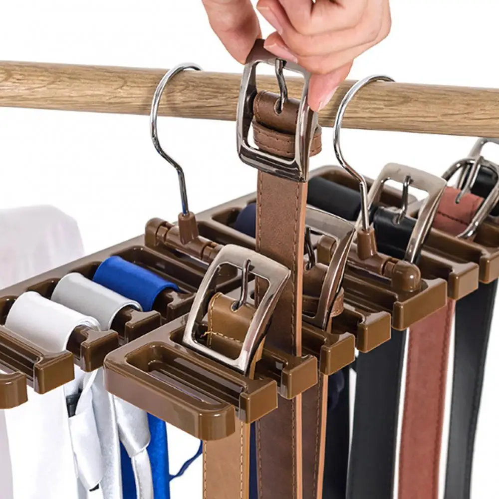 

Home Space-Saving Portable Tie Belt Scarf Hanger Holder Organizer Storage Rack