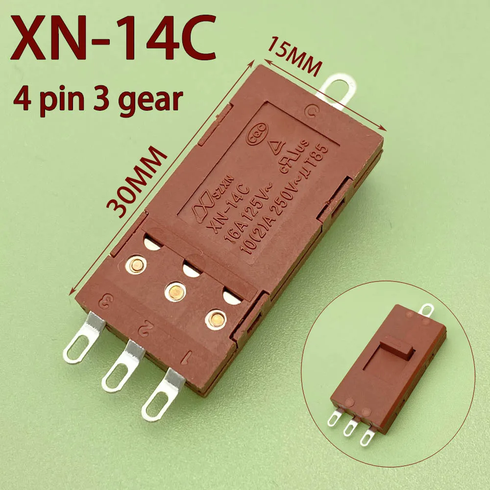 

SL-401 XN-14B/XN-14C Аксессуары для переключателей фена 3-контактный/4-контактный/5-контактный 2 передачи 3-ступенчатый переключатель питания для фена 10A 250 В переменного тока тумблер
