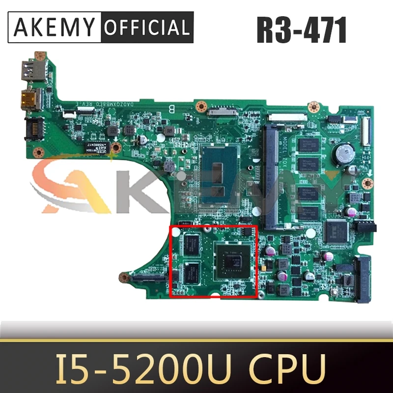 

Для ACER Aspire R3-471 i5-5200U материнская плата для ноутбука DA0ZQXMB8E0 SR23Y N15V-GM-S-A2 DDR3 Материнская плата для ноутбука