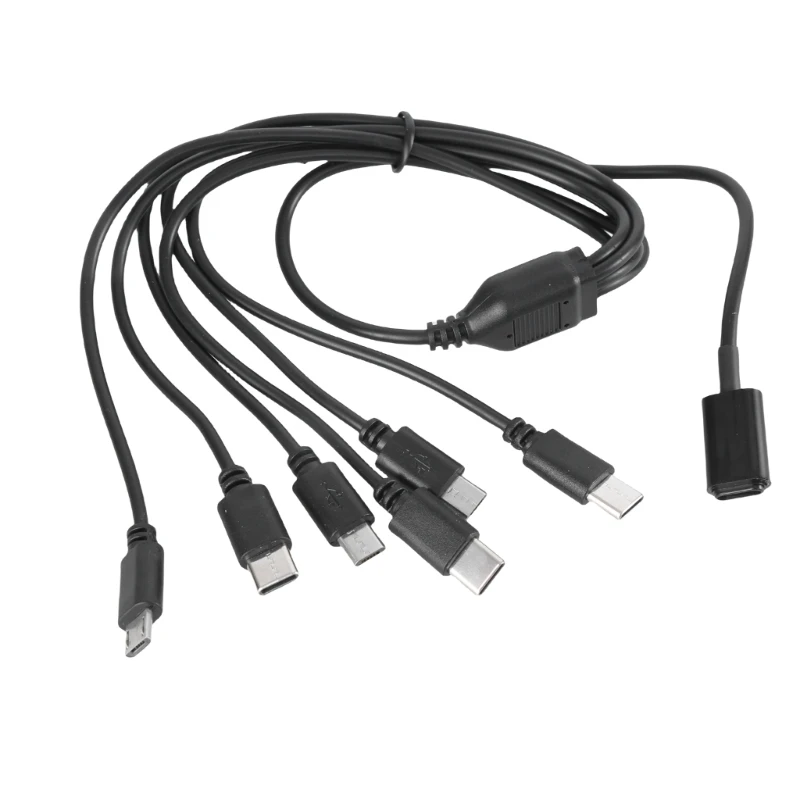 Зарядный кабель USB C гнездо на 3xUSB 5-контактный 3xType 6 в 1
