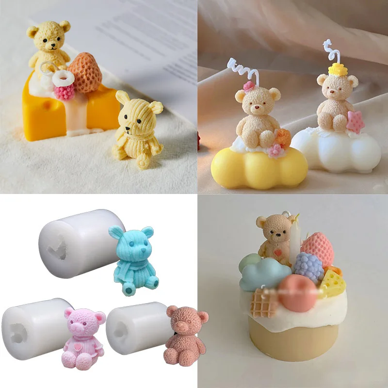 

3 Mini bear Silicone Mold Fondant Biscuit Candy Chocolate Epoxy Resin Ice Molds DIY Homemade Cake Decorate Kitchen Accessories