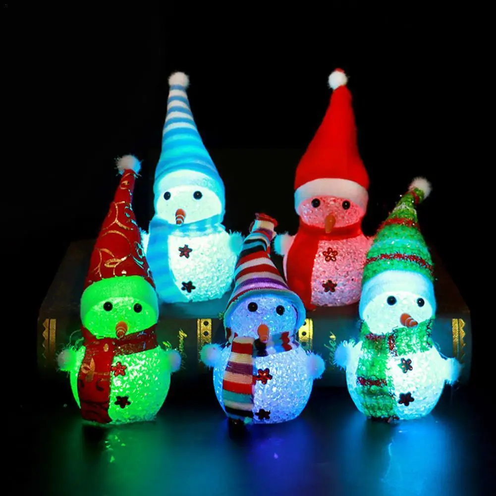 

Novelty Night Light Induction Dream Lamp Snowman Christmas Decorations I7a6