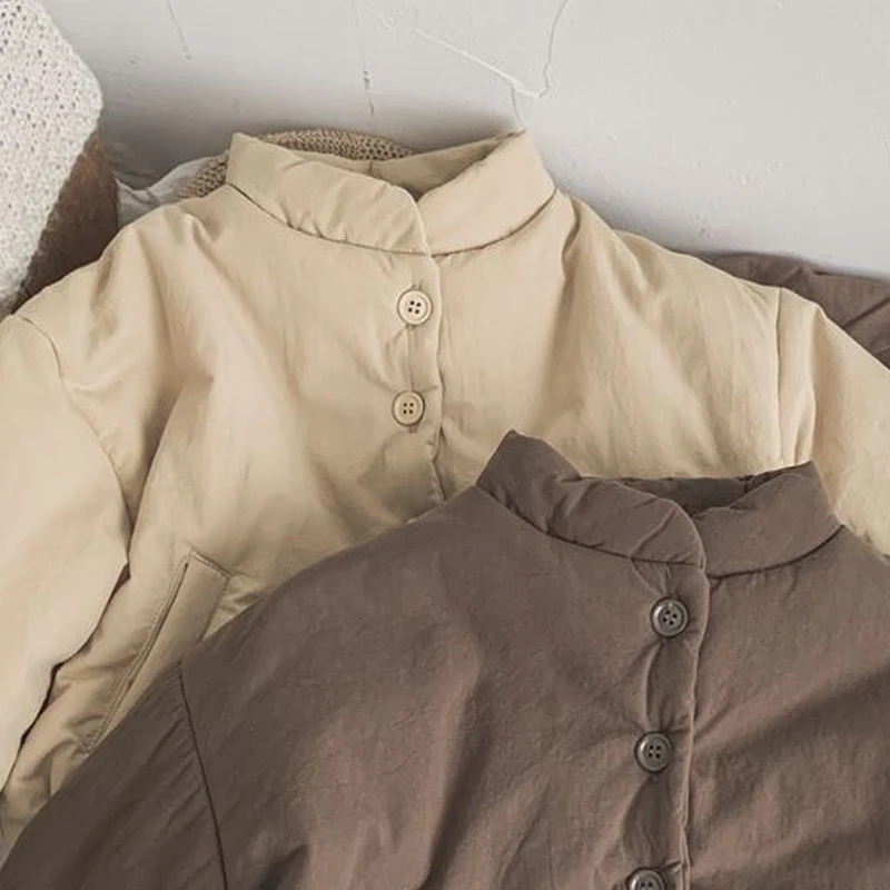 Зимняя одежда для девочек универсальная куртка на хлопковой подкладке в стиле