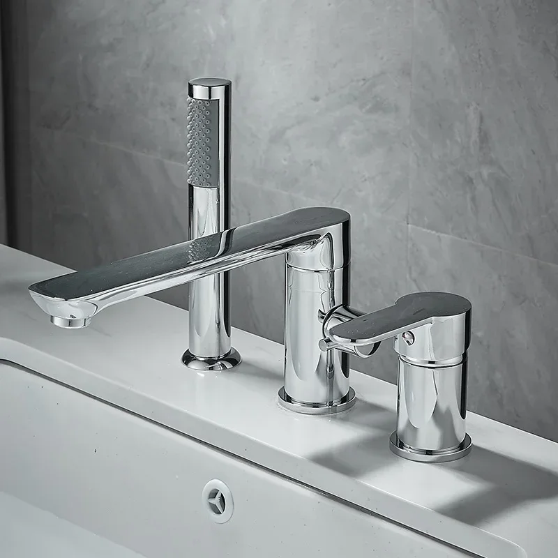 

Смеситель для ванны 3 отверстия золотистый/черный/хромированный