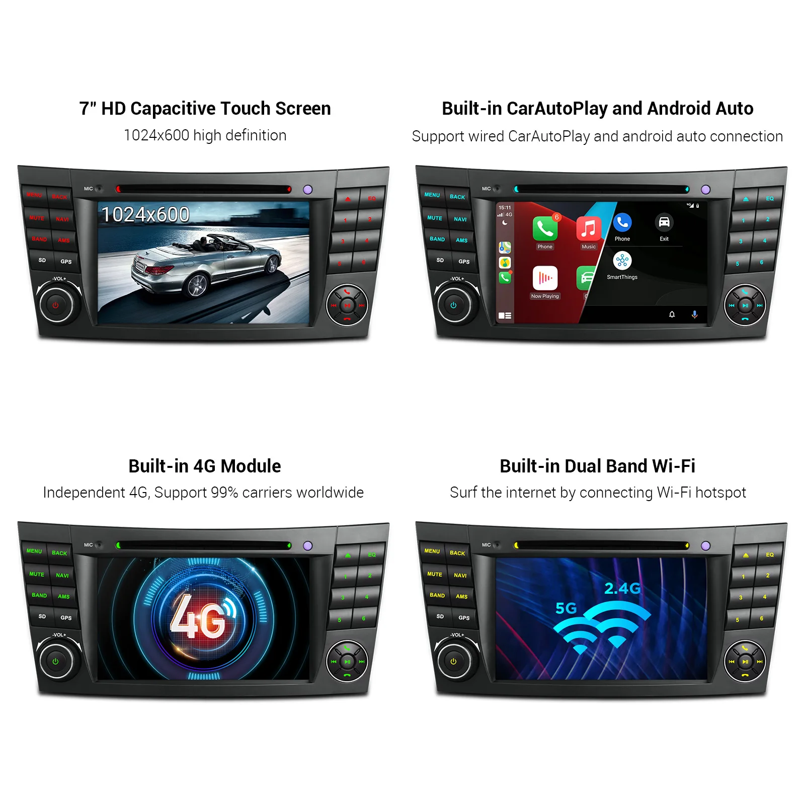 Автомобильный DVD-плеер XTRONS плеер на Android 11 Восьмиядерный процессор экран 7 дюймов 4