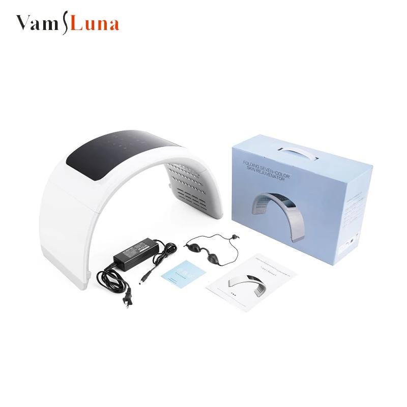 Folding Seven-color Skin Rejuevnator LIght Facial Therapy Machine LED Facial Mask With Seven Modes Anti-Aging  Therapy Device