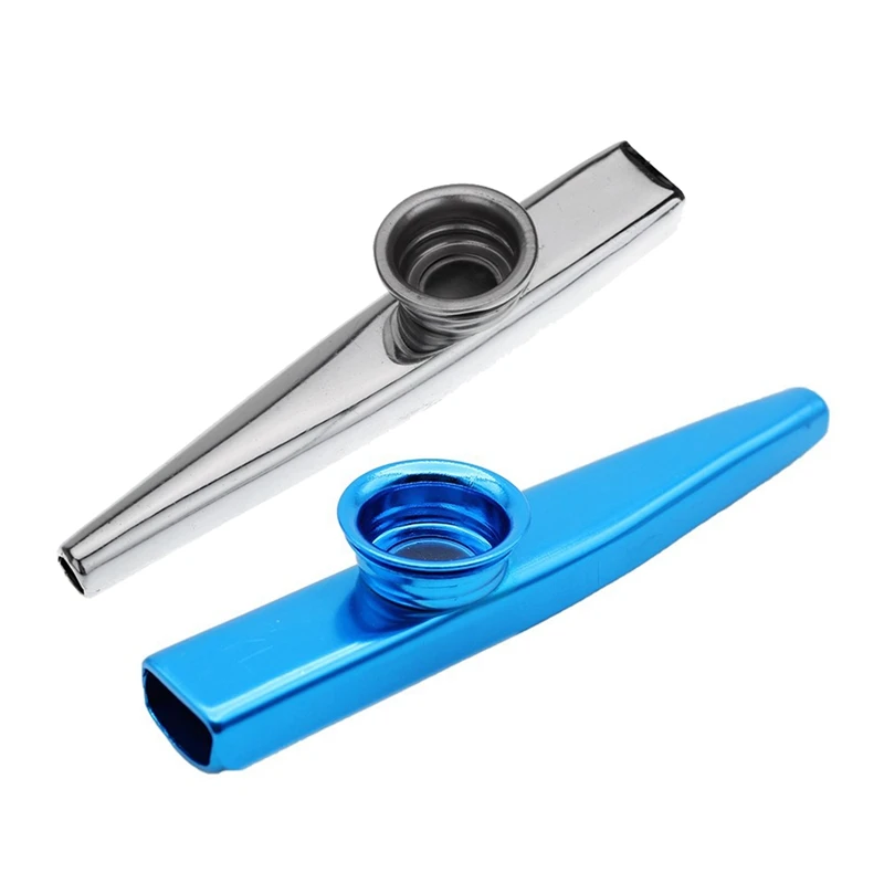 

Kazoo Aluminum Alloy Metal With 5 Pcs Gifts Flute Diaphragm For Children Music-Lovers, Blue & Silver(2Set)