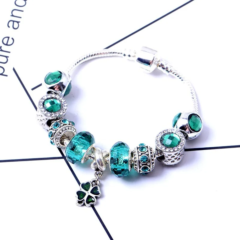Wholesale Four-leaf Clover Women Bracelet Boutique Diy Glass Beads Bracelets for Women