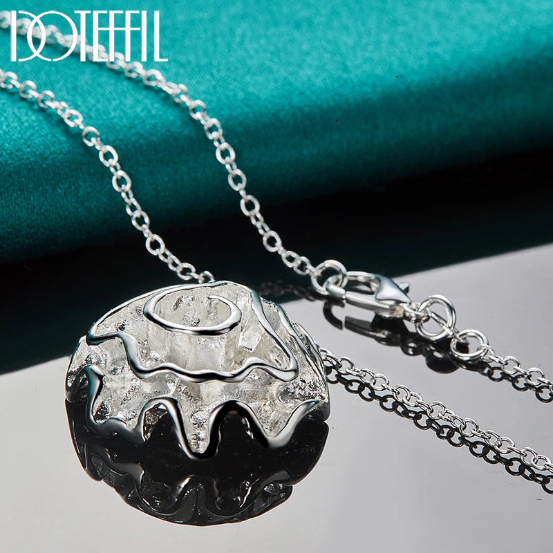 Стерлингового серебра 925 пробы кулон с цветком розы ожерелье 18-30 дюймов